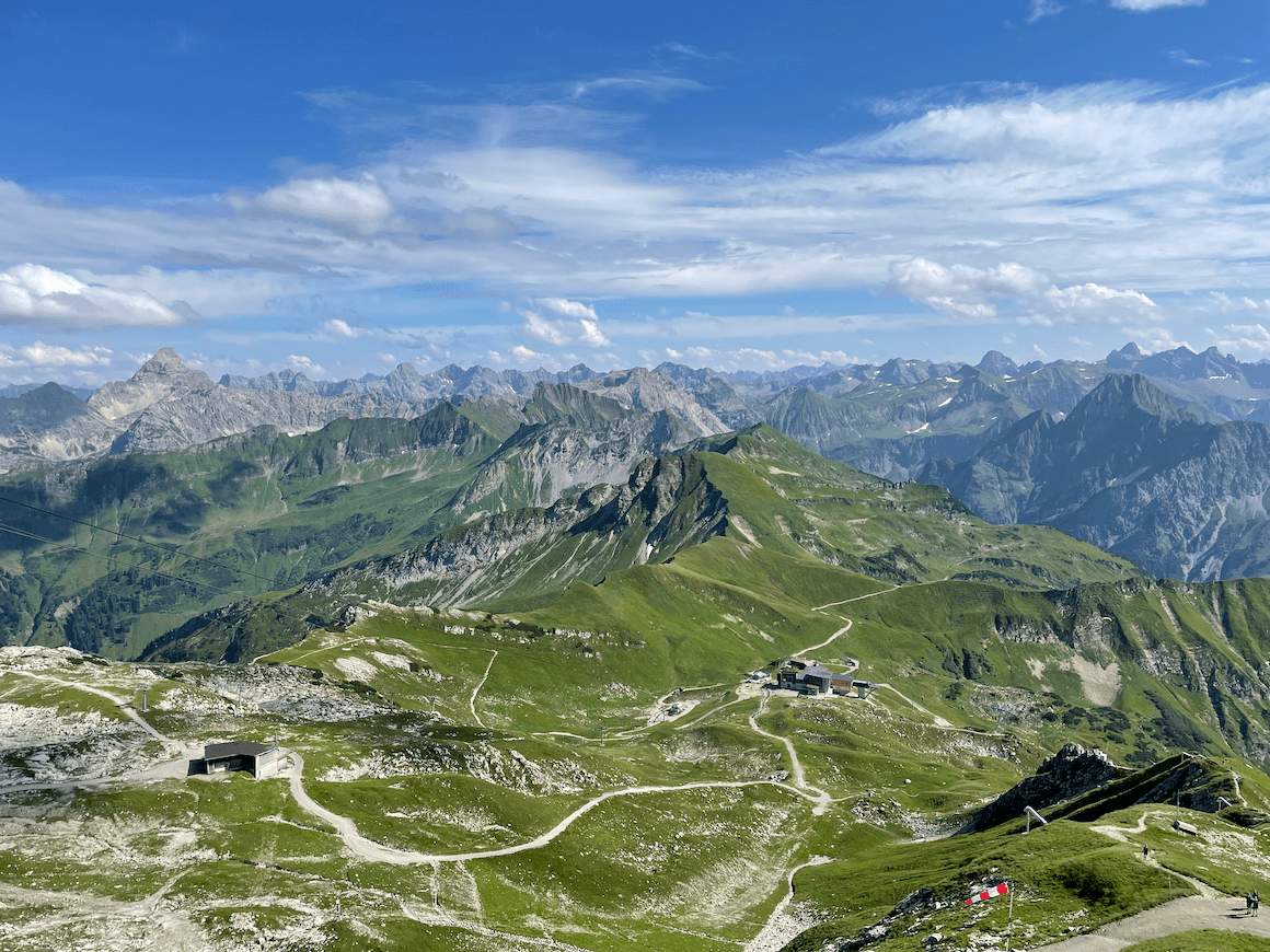 Overview of the alps in Oberstdorf